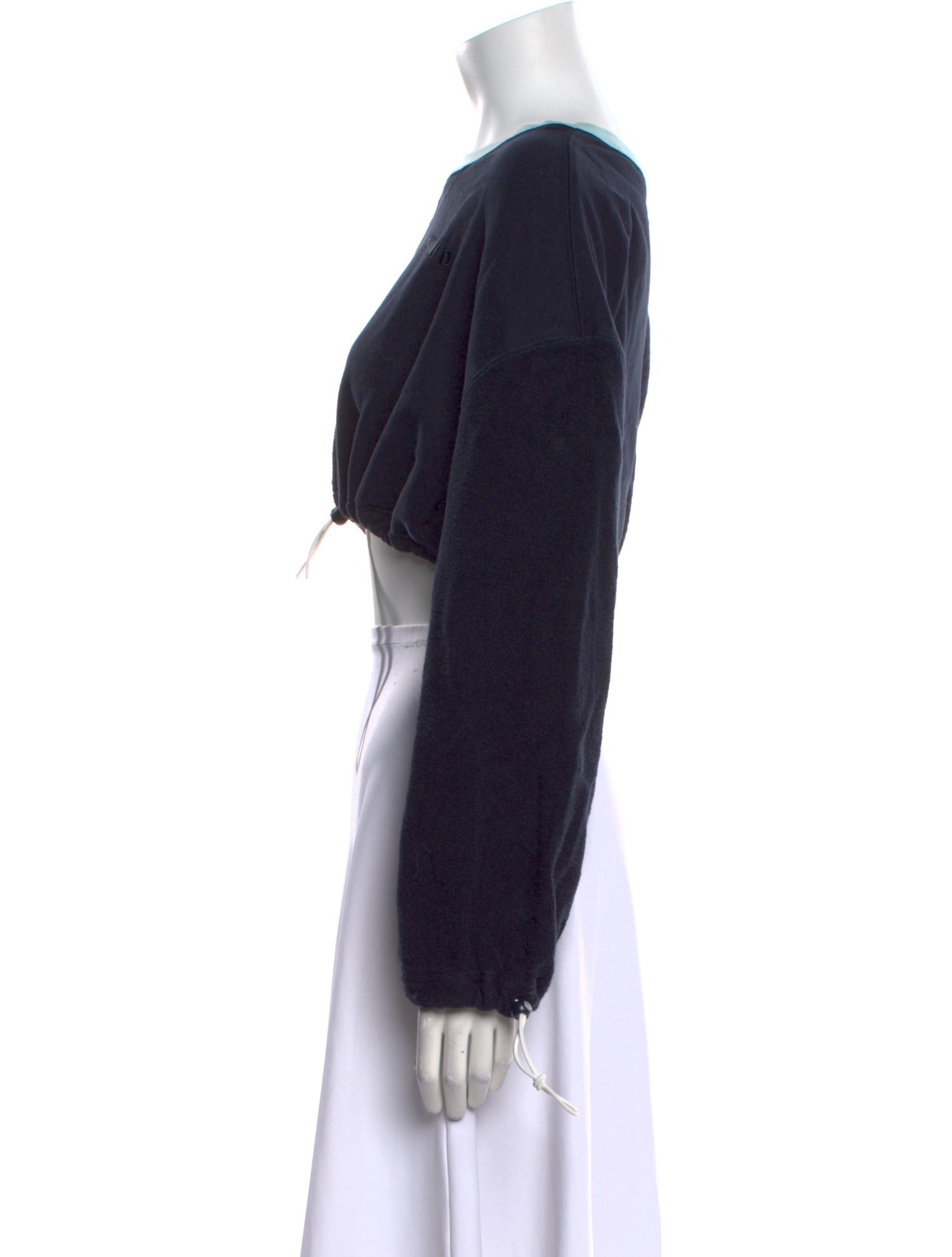 Staud Scoop Neck Long Sleeve Crop Top