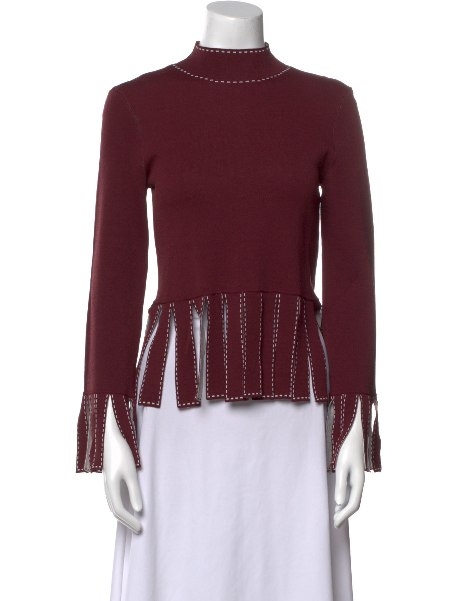 Staud Mock Neck Three-Quarter Sleeve Top