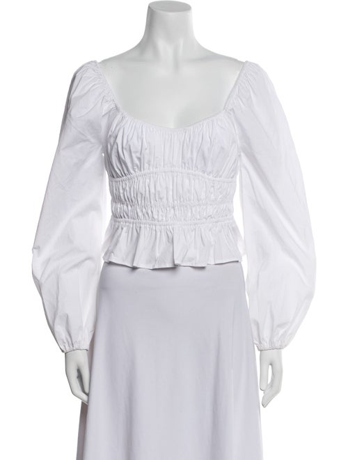 Staud Off-The-Shoulder Long Sleeve Crop Top