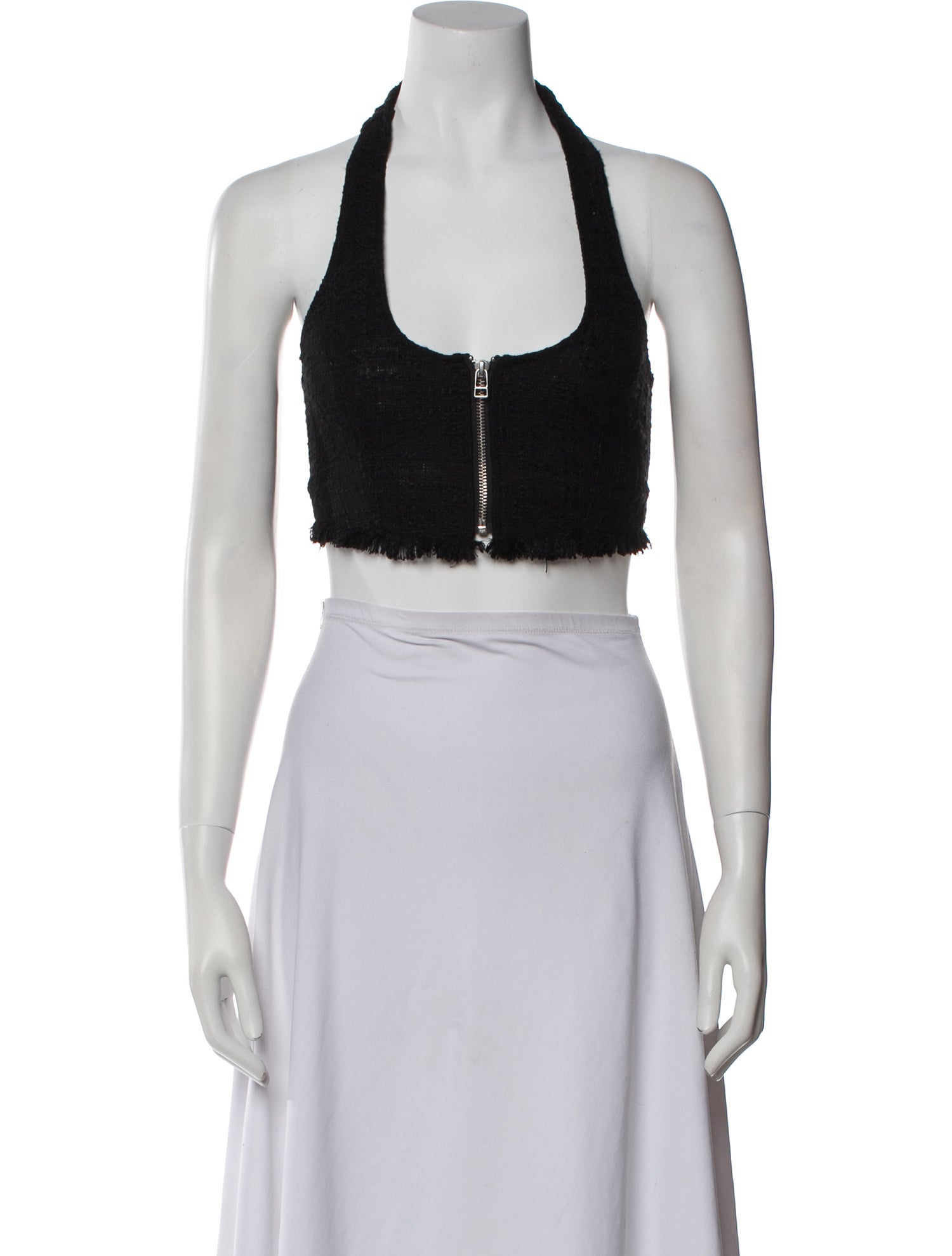 Staud Halterneck Sleeveless Crop Top