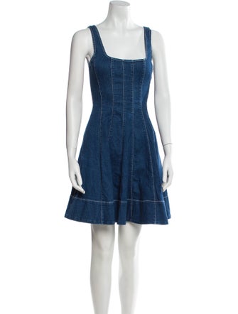 Staud Square Neckline Mini Dress