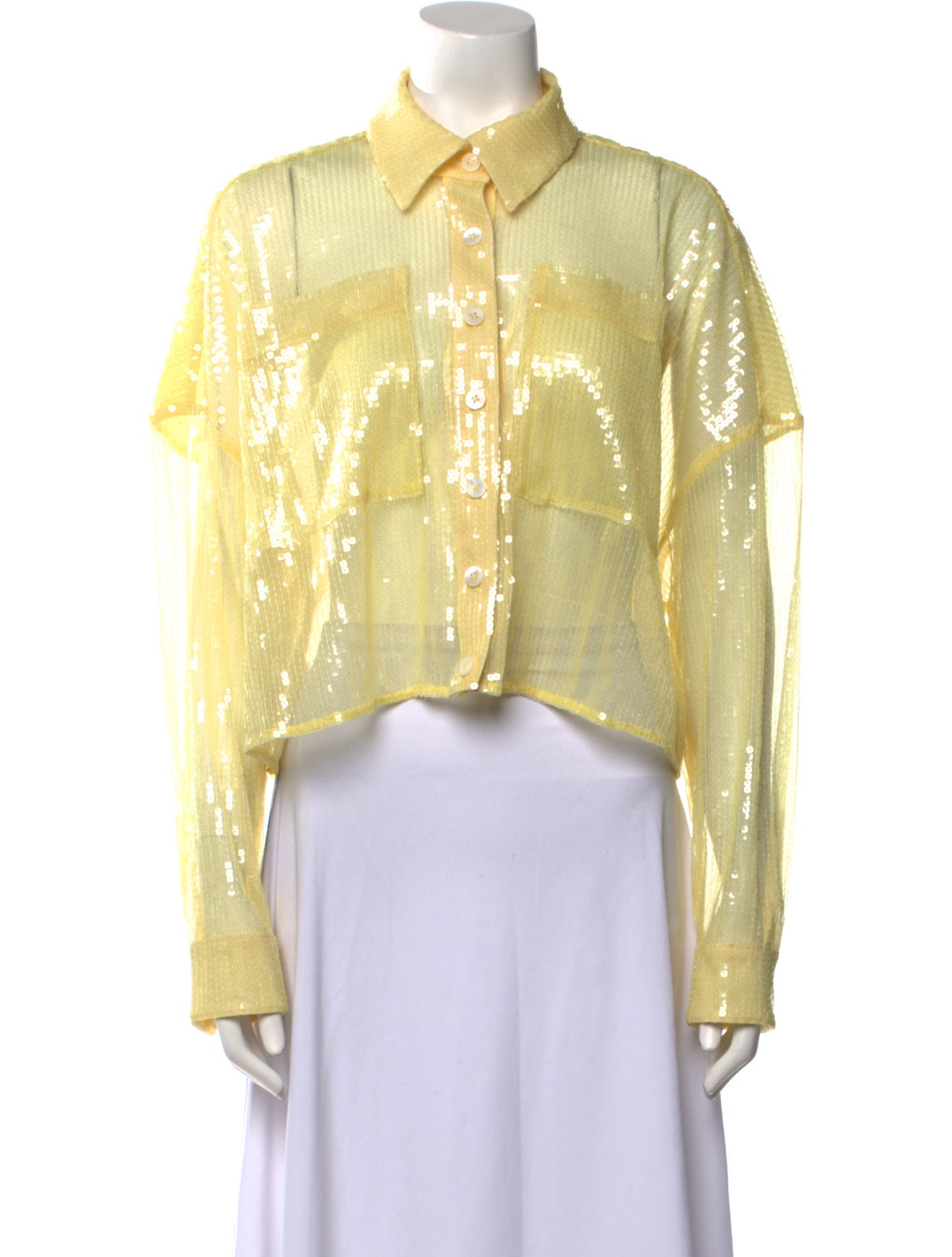 Staud Long Sleeve Crop Top