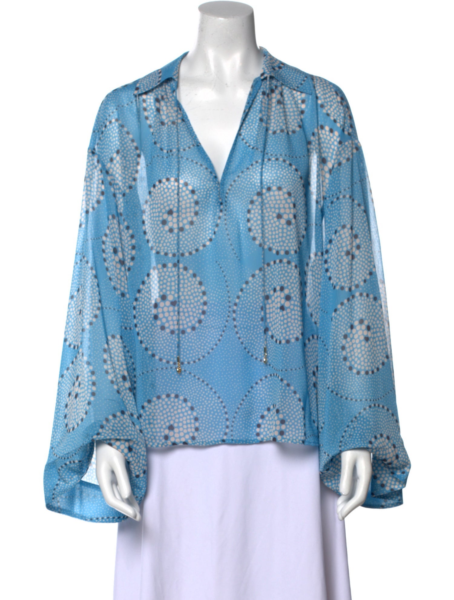 Staud Printed V-Neck Polo