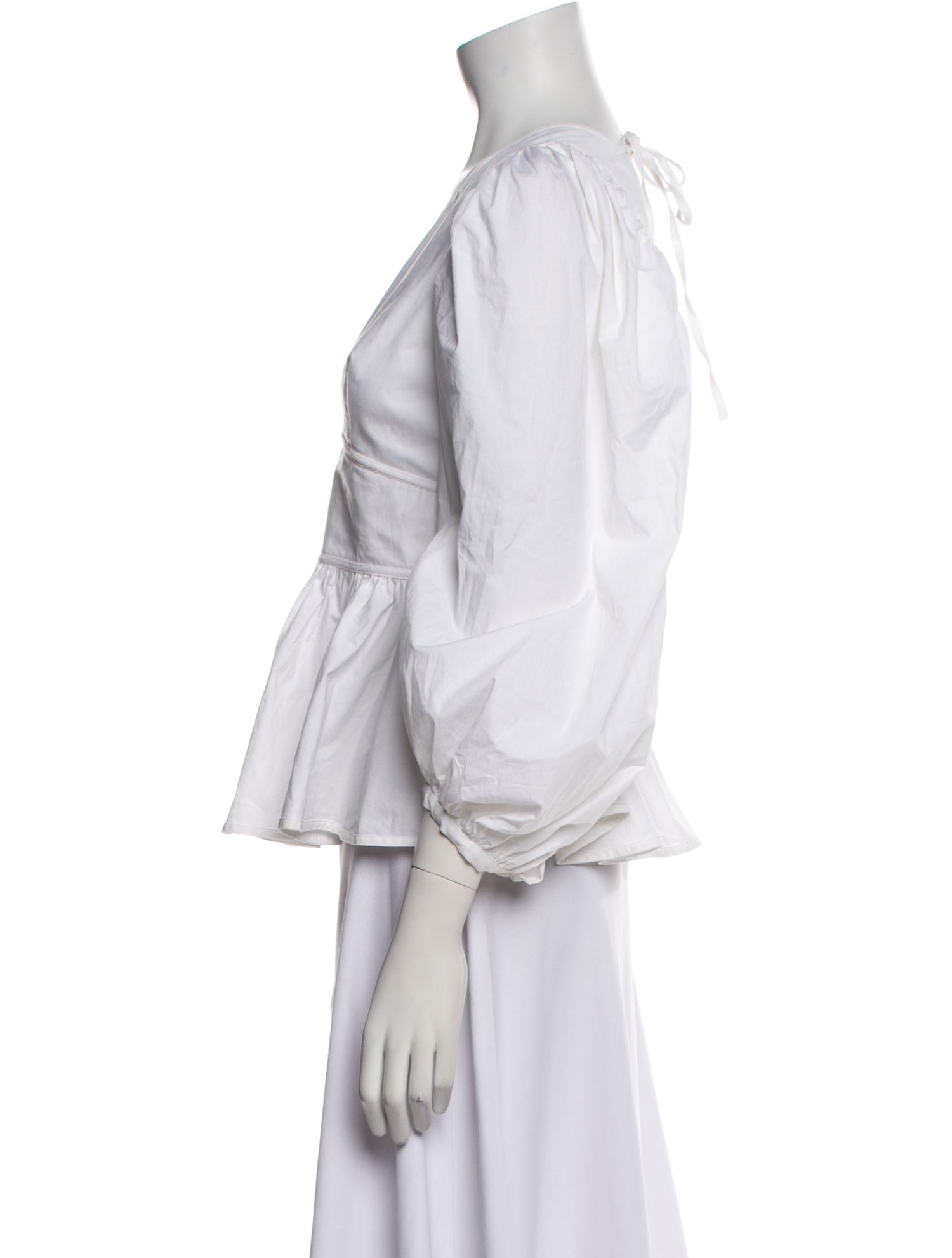 Staud V-Neck Three-Quarter Sleeve Top