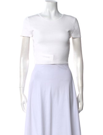 Staud Crew Neck Short Sleeve Crop Top