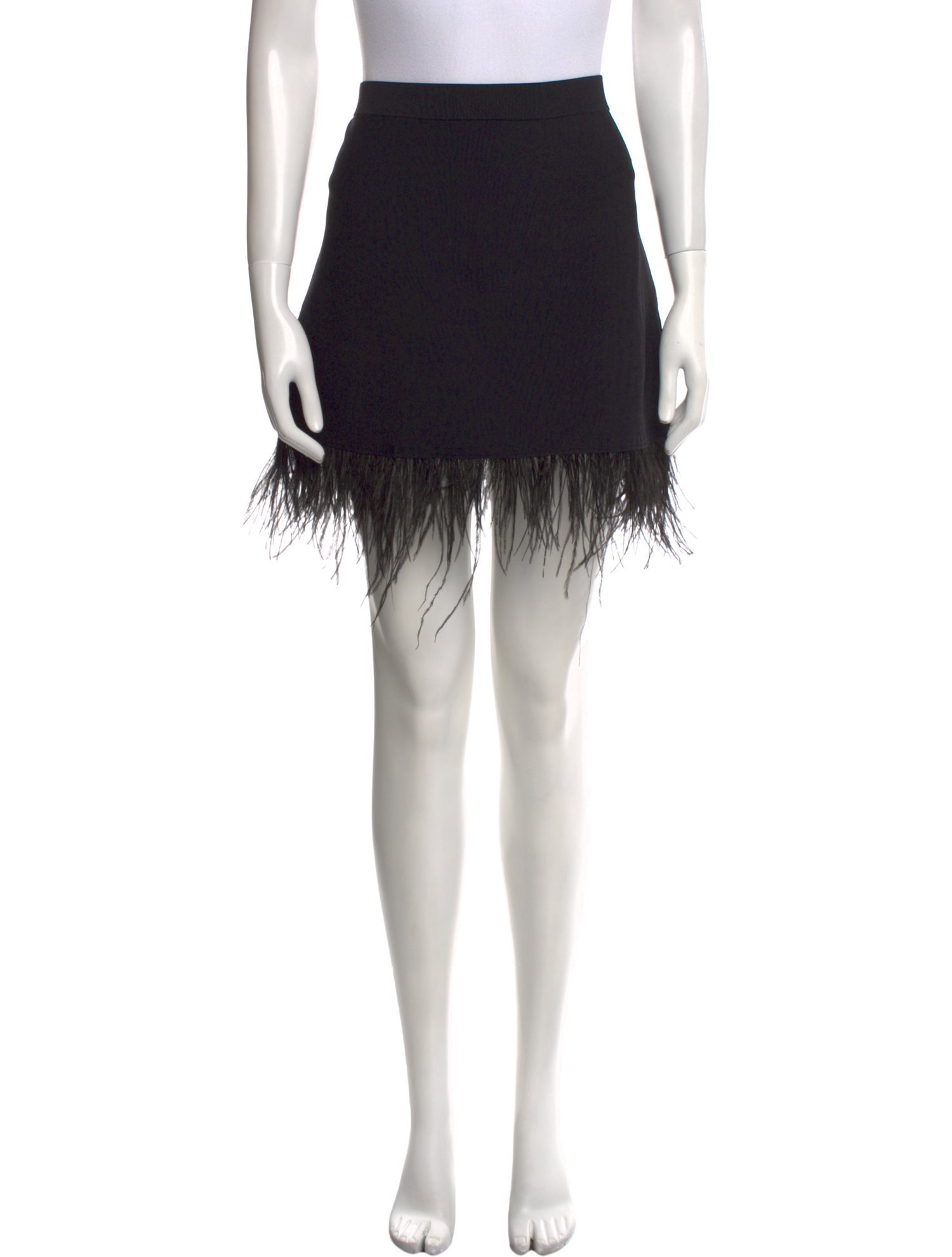 Staud Feather Trim Mini Skirt