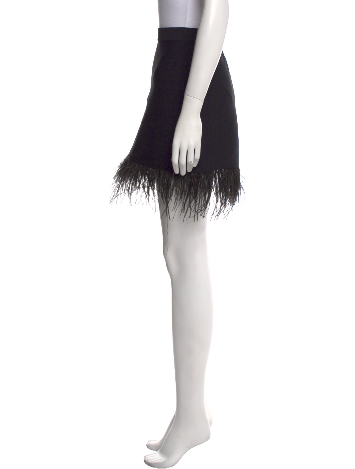 Staud Feather Trim Mini Skirt