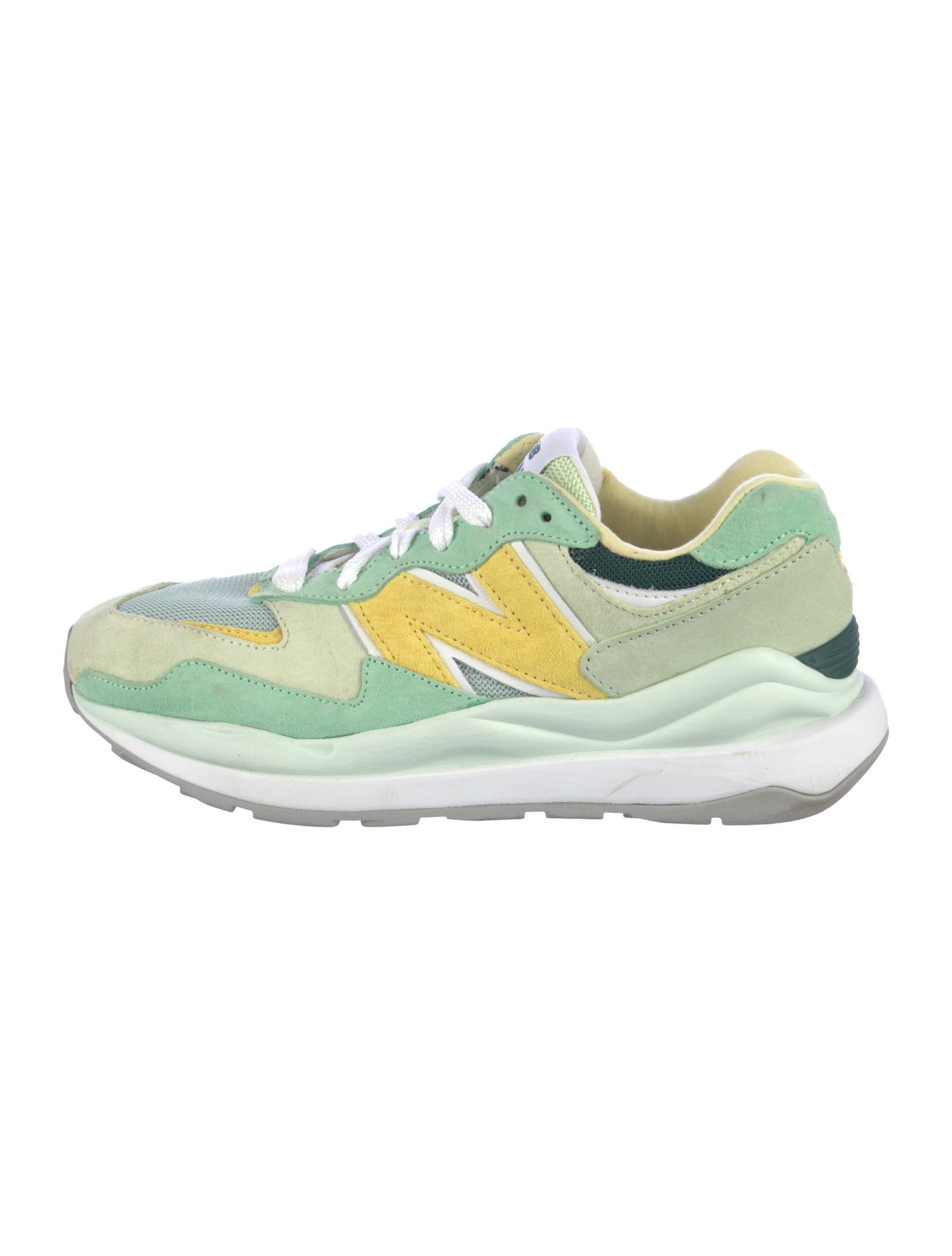 Staud Suede Colorblock Pattern Sneakers