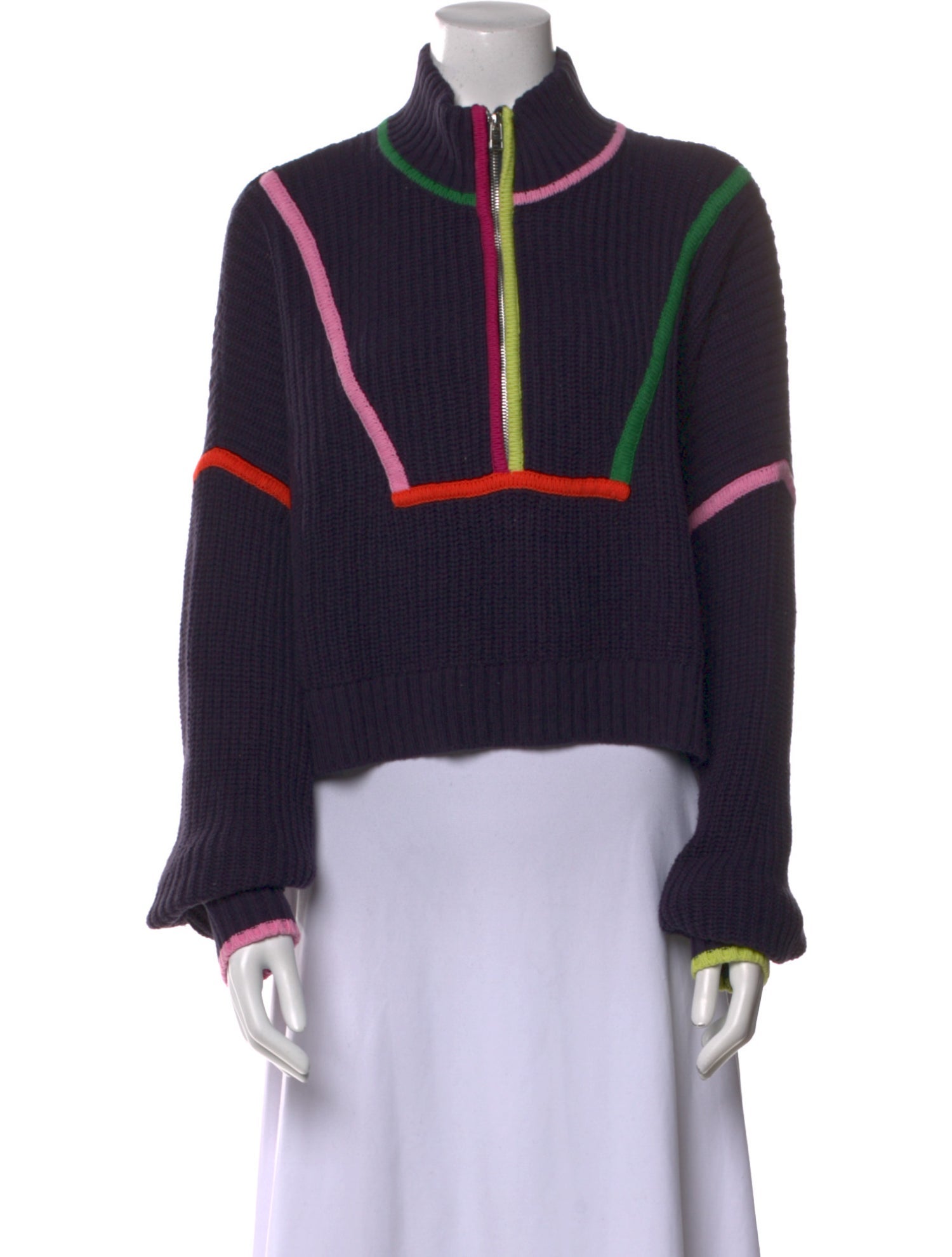 Staud Printed Mock Neck Sweatshirt