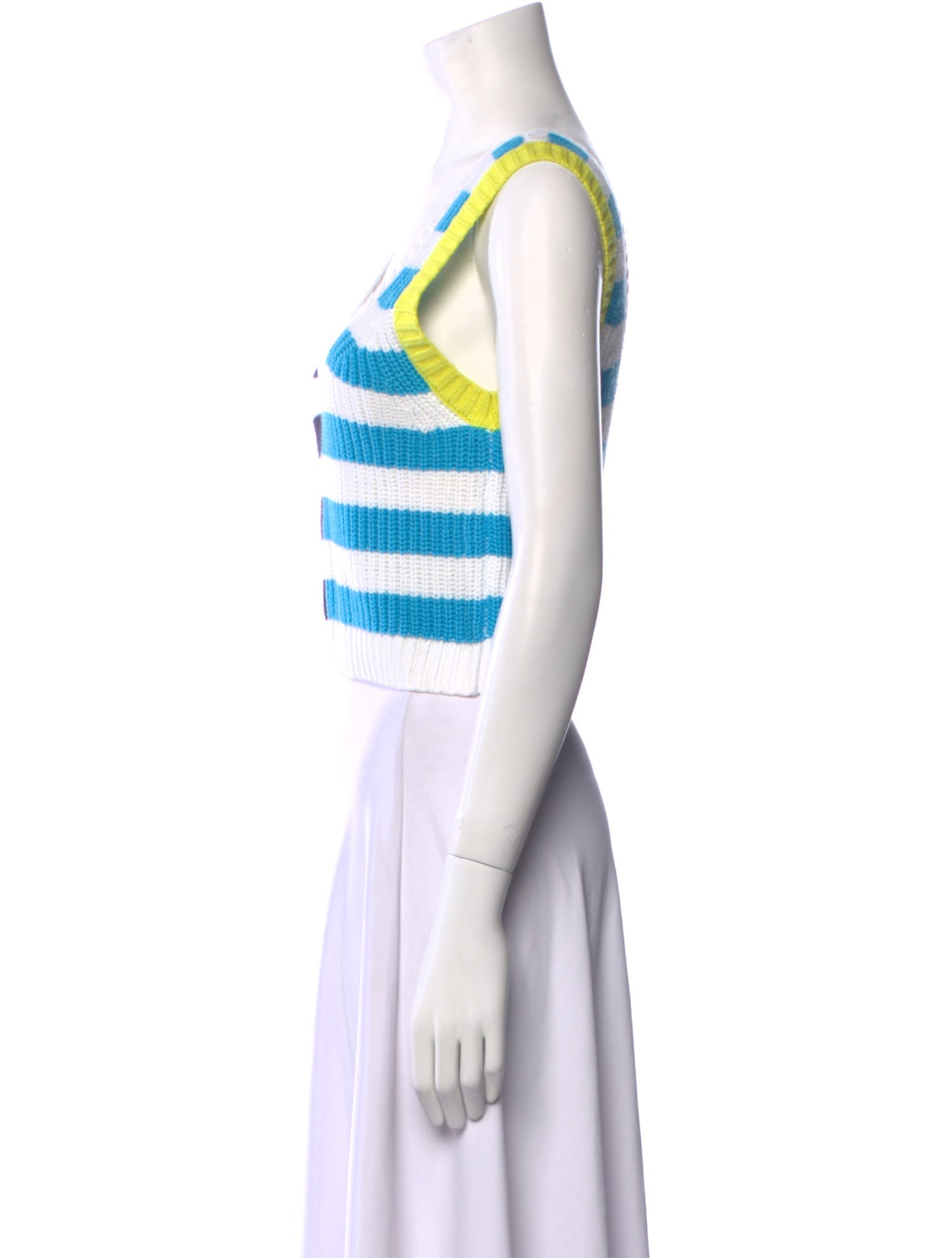 Staud Striped Scoop Neck Crop Top