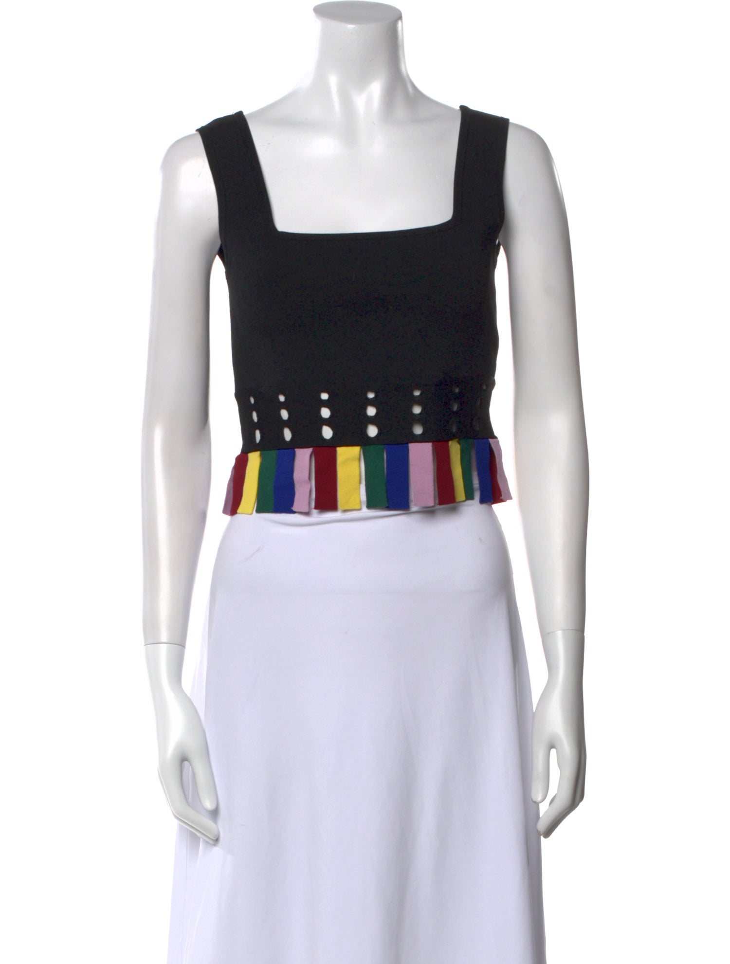 Staud Printed Square Neckline Crop Top