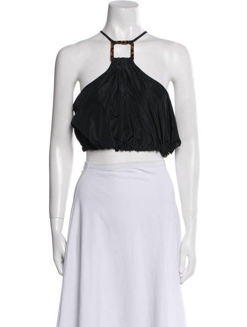Staud Halterneck Sleeveless Crop Top