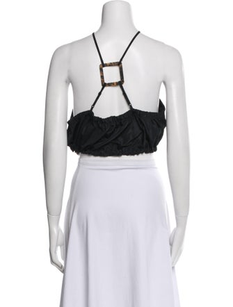 Staud Halterneck Sleeveless Crop Top