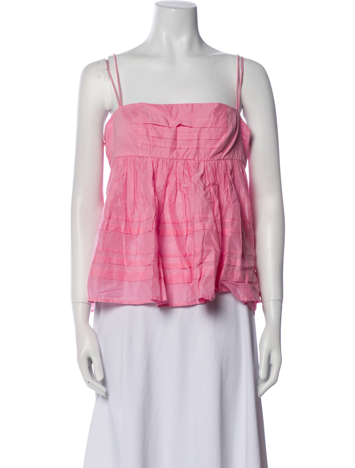 Staud Square Neckline Sleeveless Crop Top