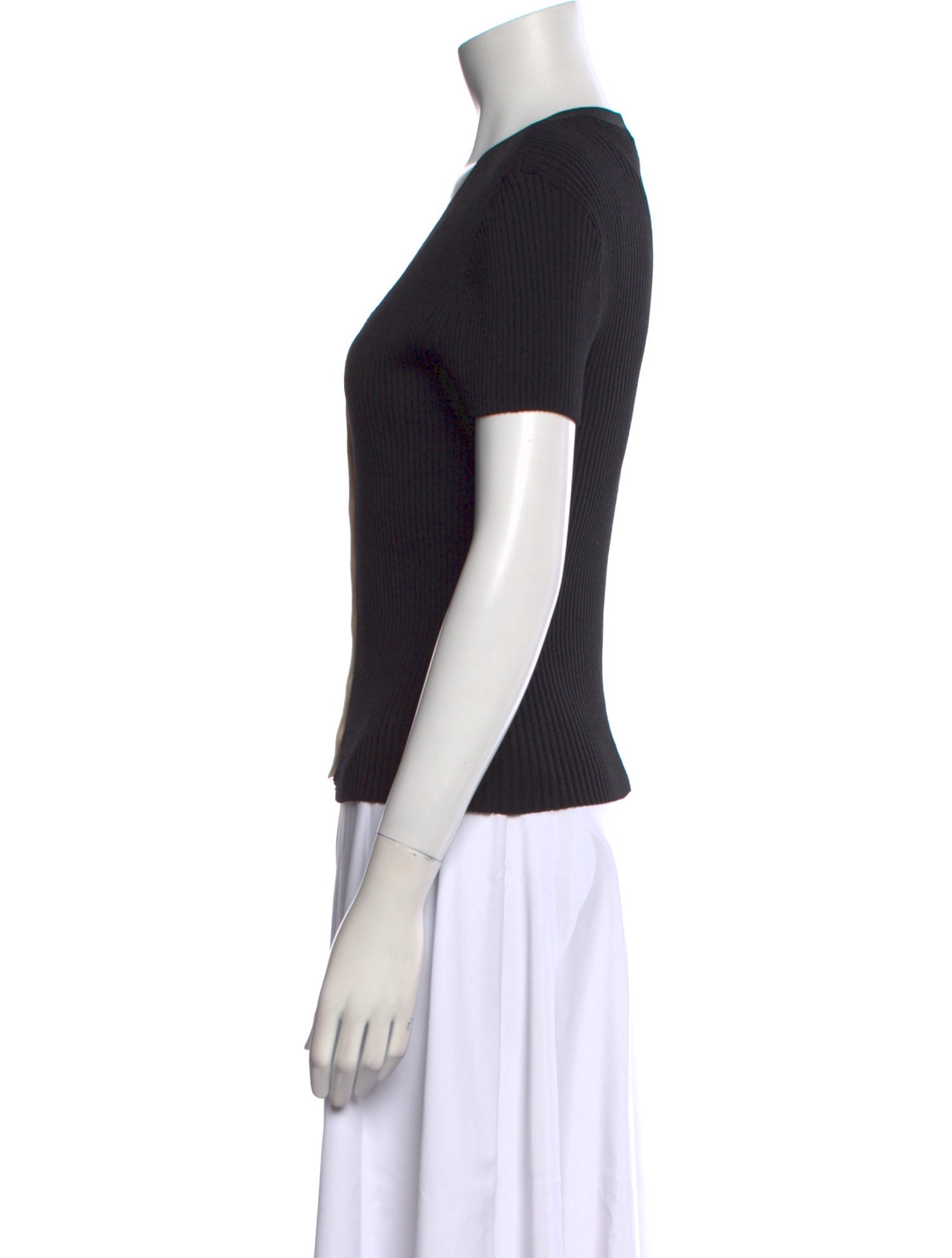 Staud V-Neck Short Sleeve Top