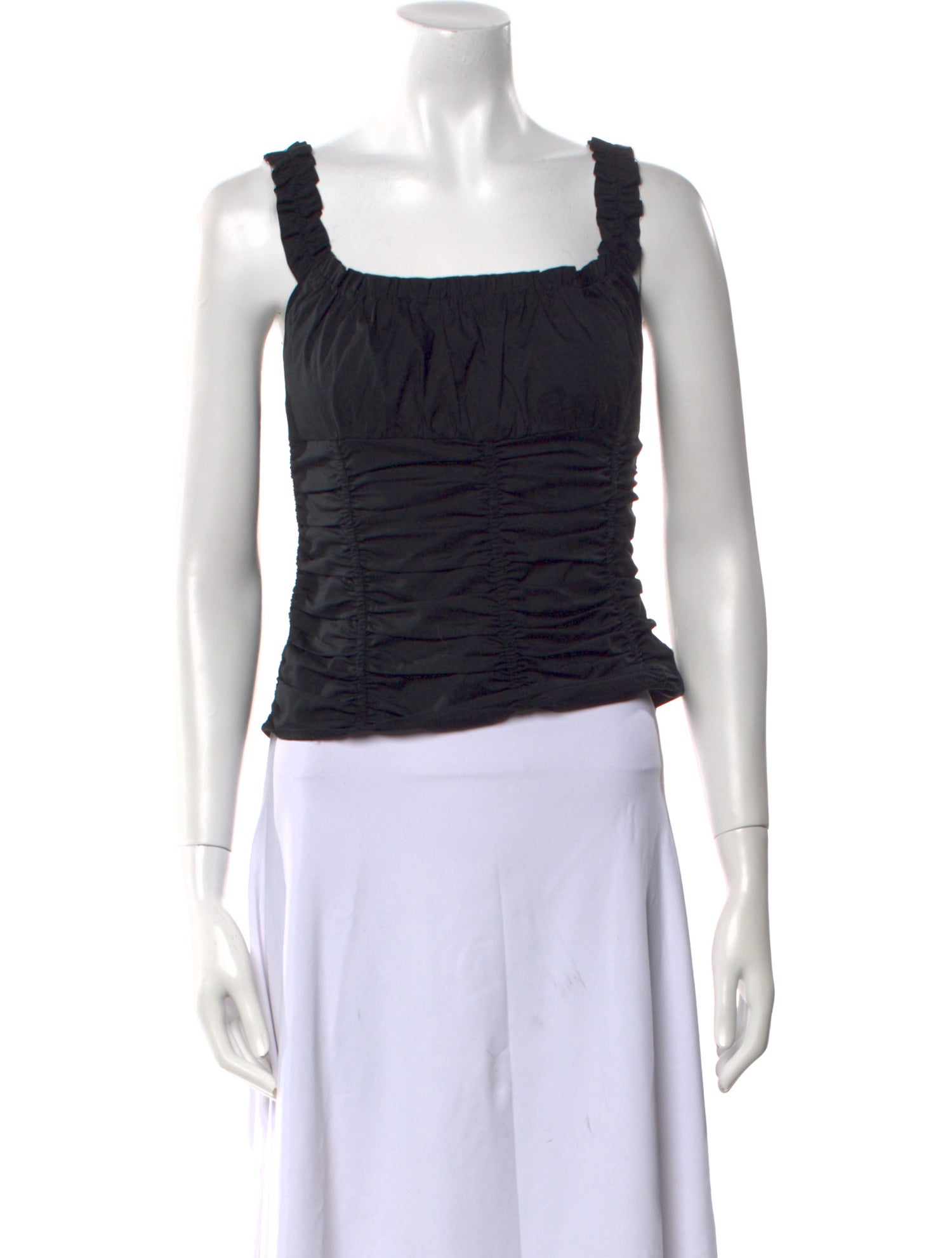 Staud Square Neckline Sleeveless Crop Top