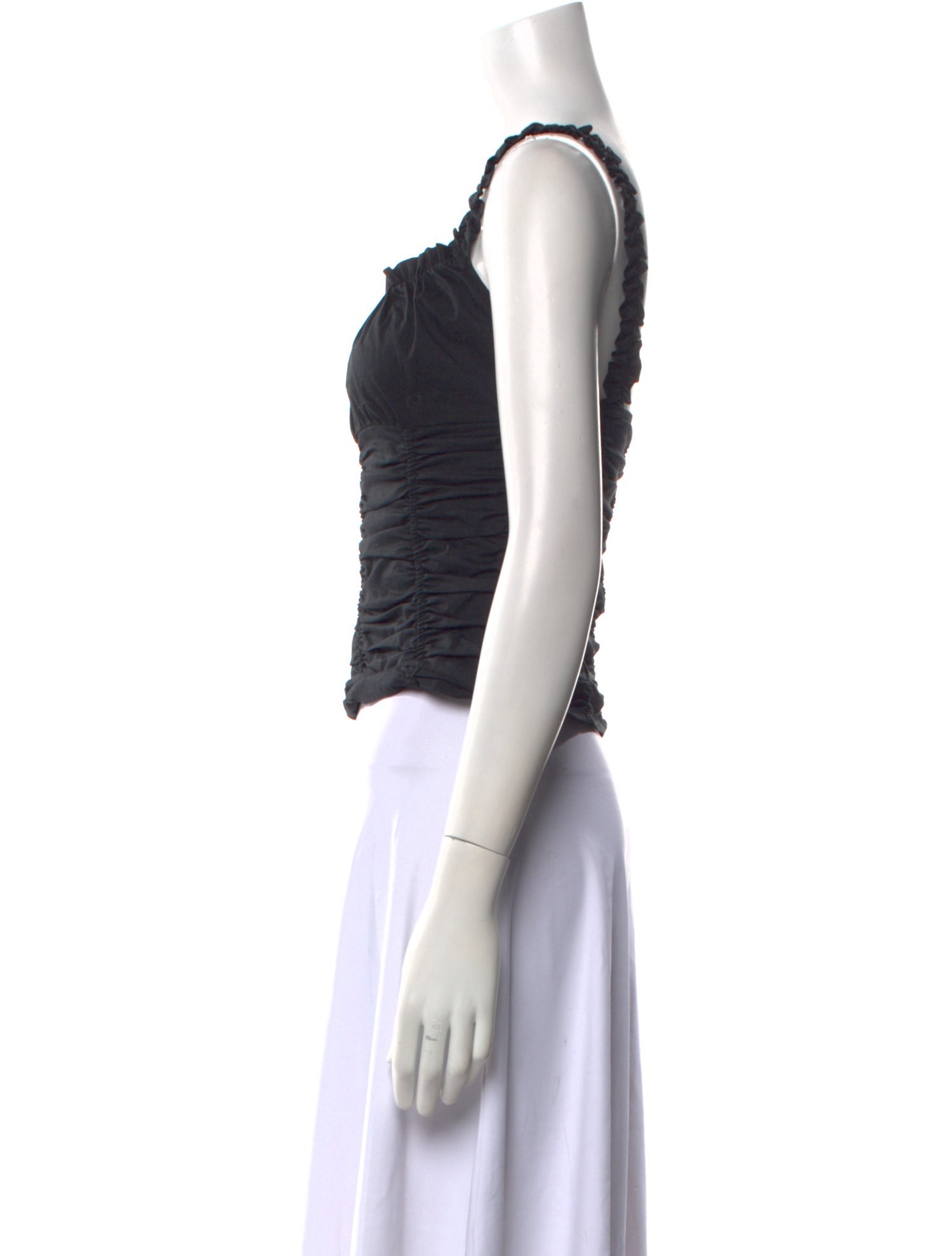 Staud Square Neckline Sleeveless Crop Top