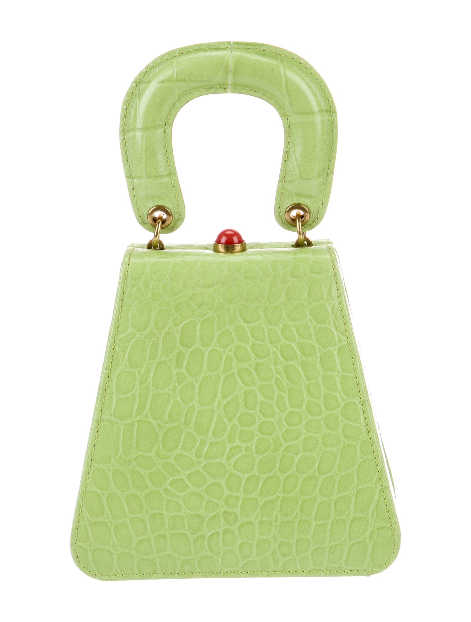 Staud Embossed Leather Top Handle Bag