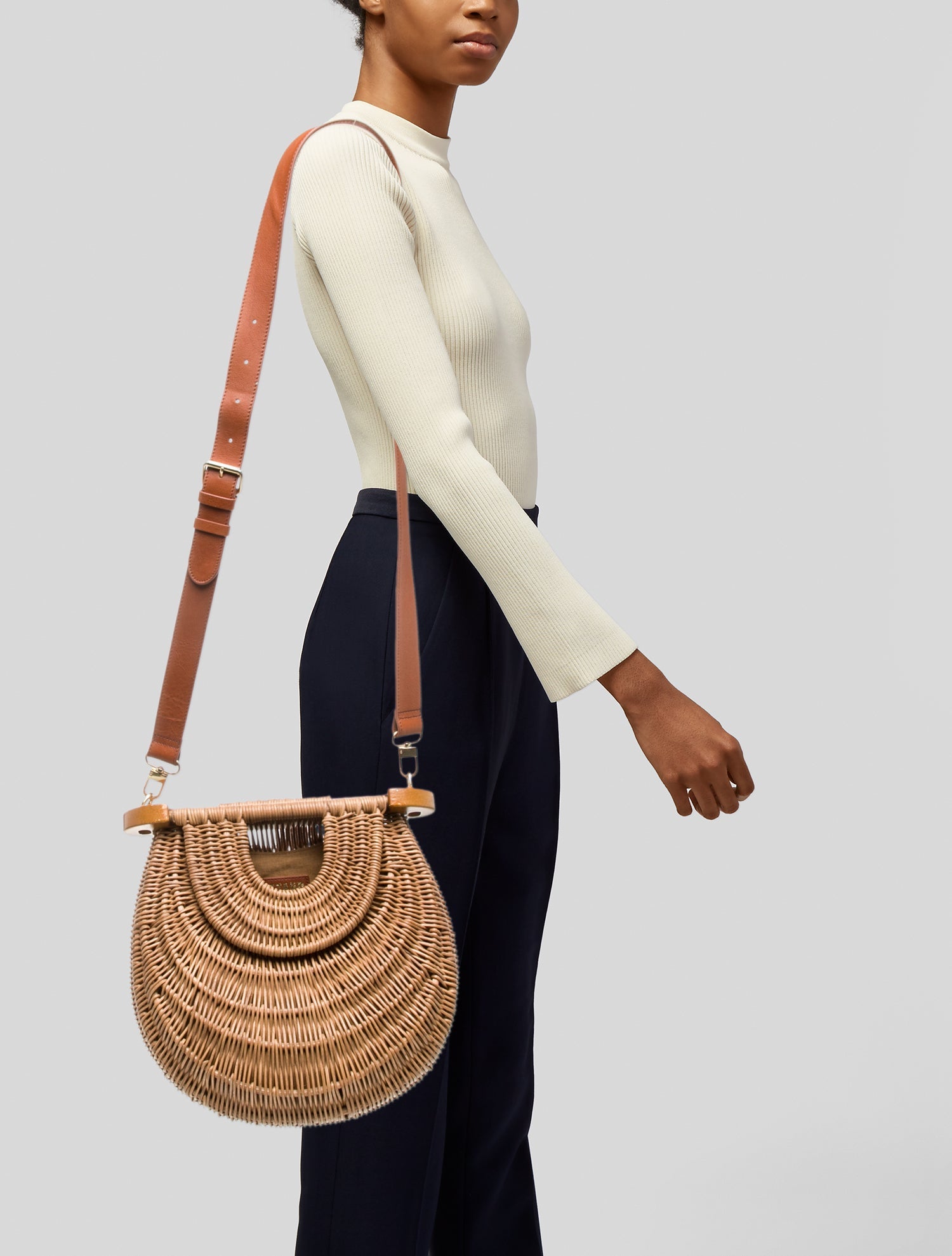 Staud Wicker Crossbody Bag