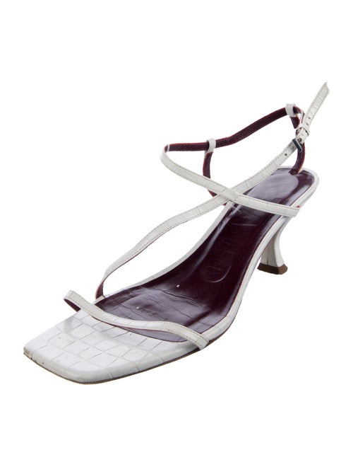 Staud Leather Chain-Link Accents Slingback Sandals