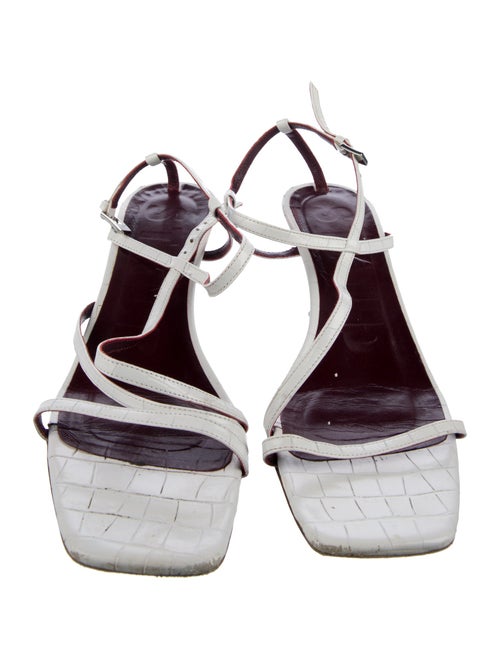 Staud Leather Chain-Link Accents Slingback Sandals