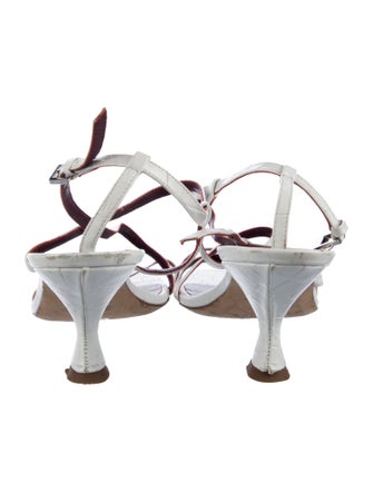 Staud Leather Chain-Link Accents Slingback Sandals