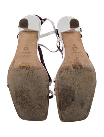 Staud Leather Chain-Link Accents Slingback Sandals