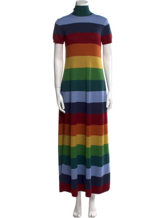 Staud Striped Long Dress