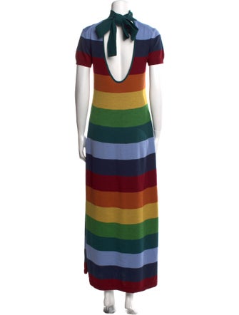 Staud Striped Long Dress