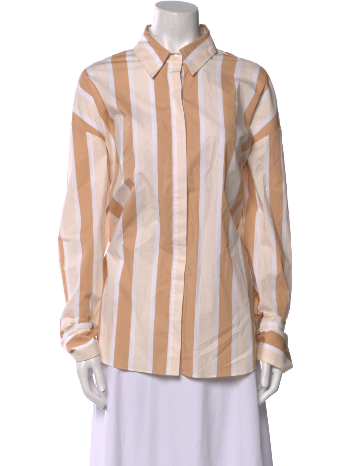 Staud Striped Long Sleeve Button-Up Top w/ Tags
