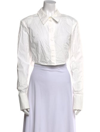 Staud Long Sleeve Crop Top