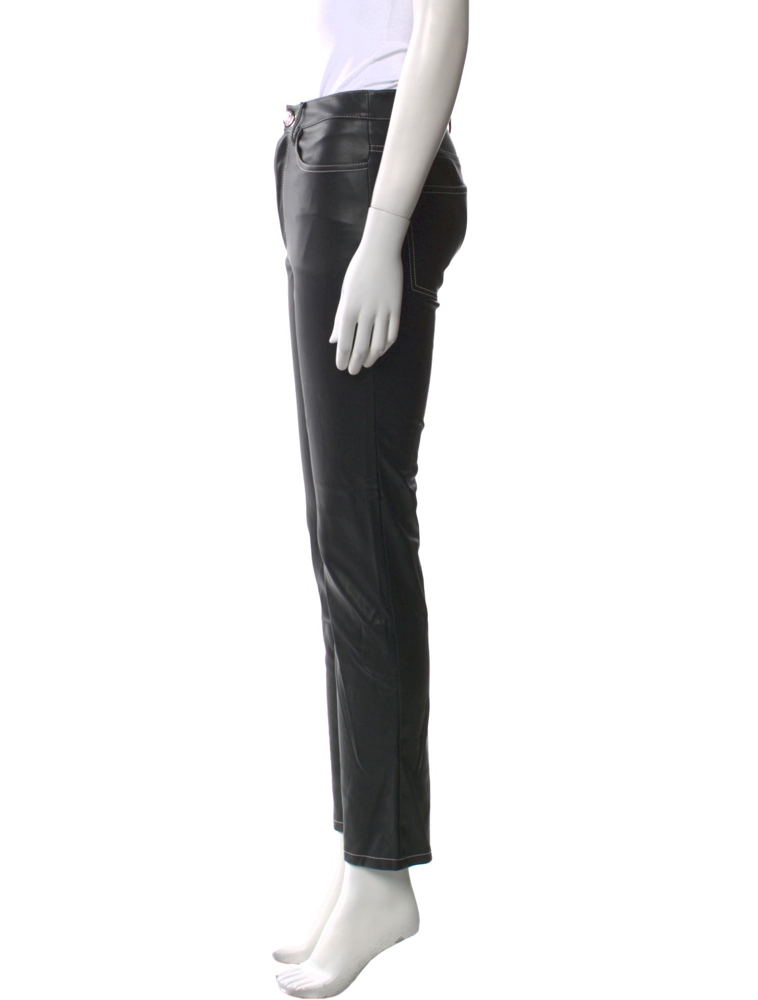 Staud Faux Leather Straight Leg Pants