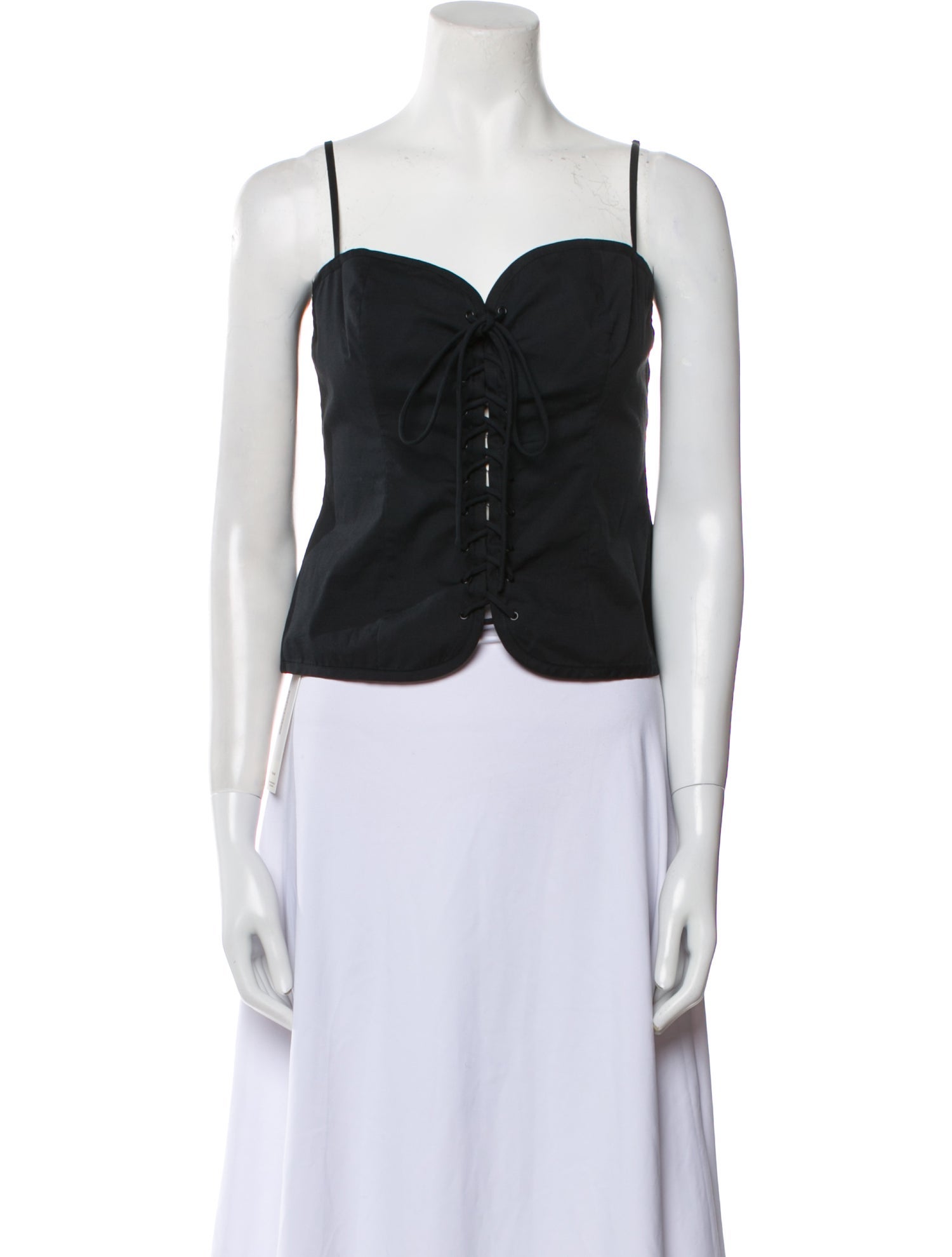 Staud Square Neckline Sleeveless Crop Top