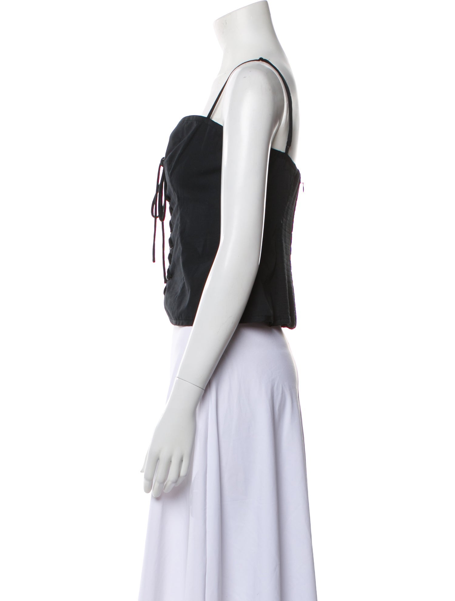 Staud Square Neckline Sleeveless Crop Top