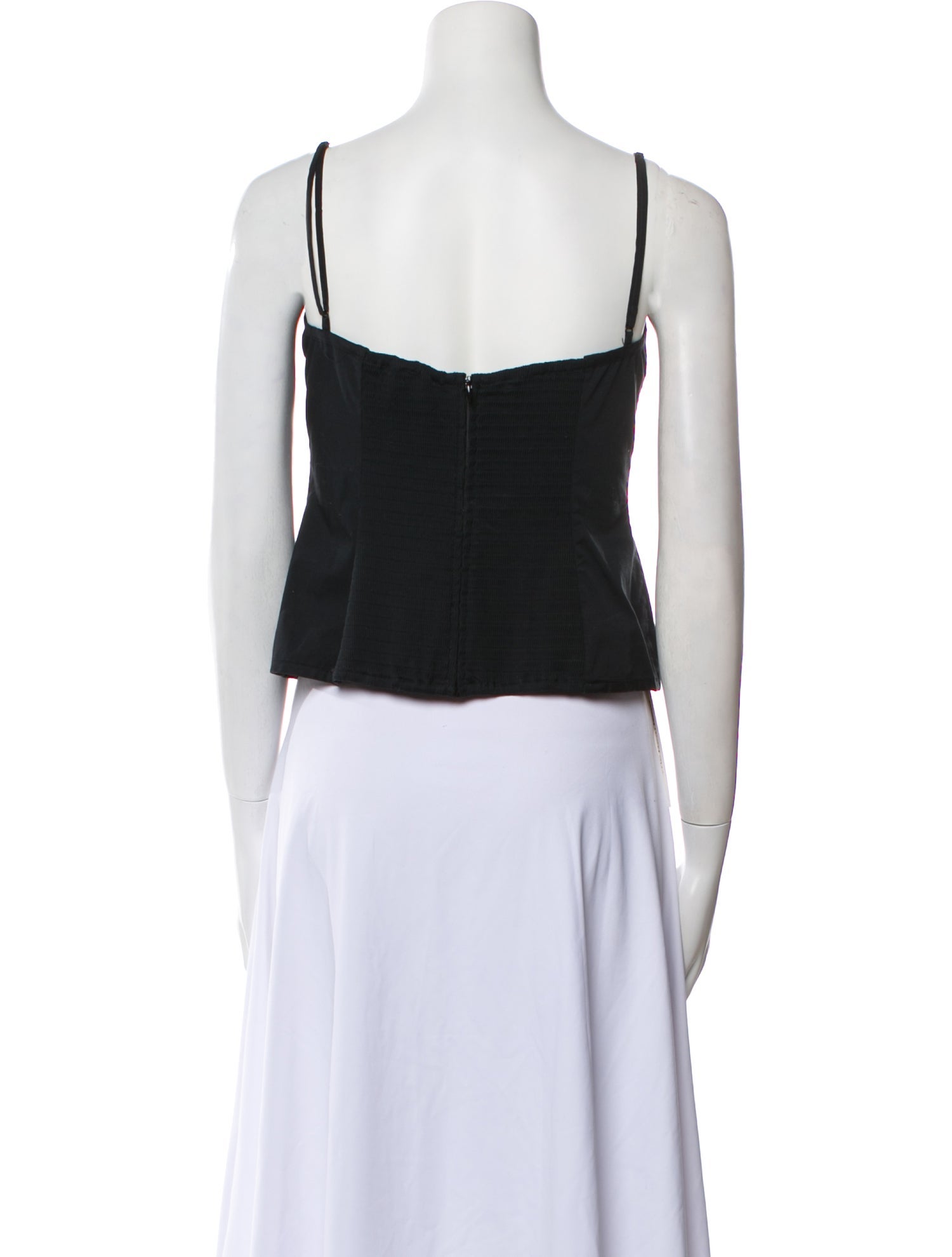 Staud Square Neckline Sleeveless Crop Top