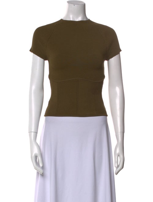 Staud Crew Neck Short Sleeve Crop Top