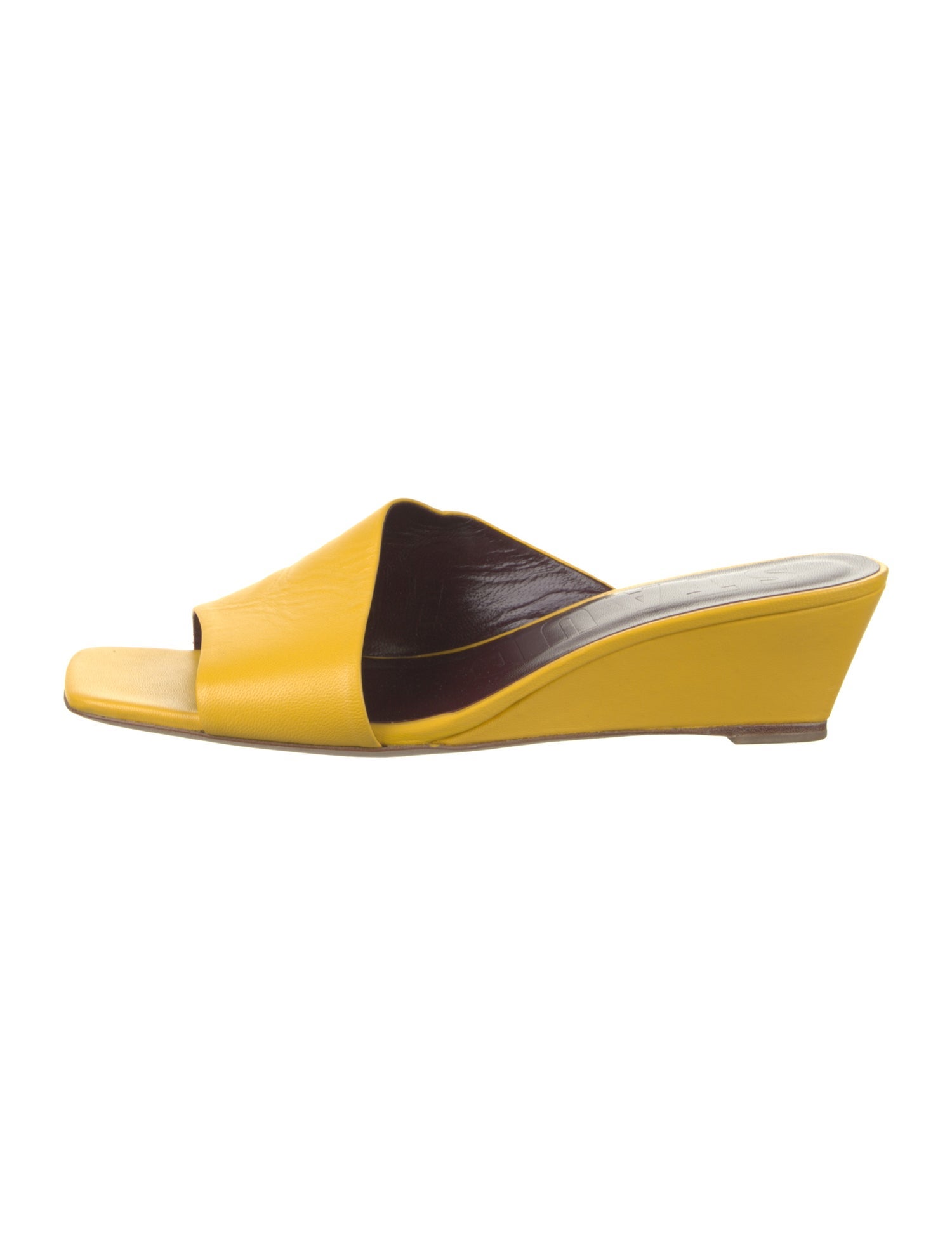 Staud Leather Colorblock Pattern Slides