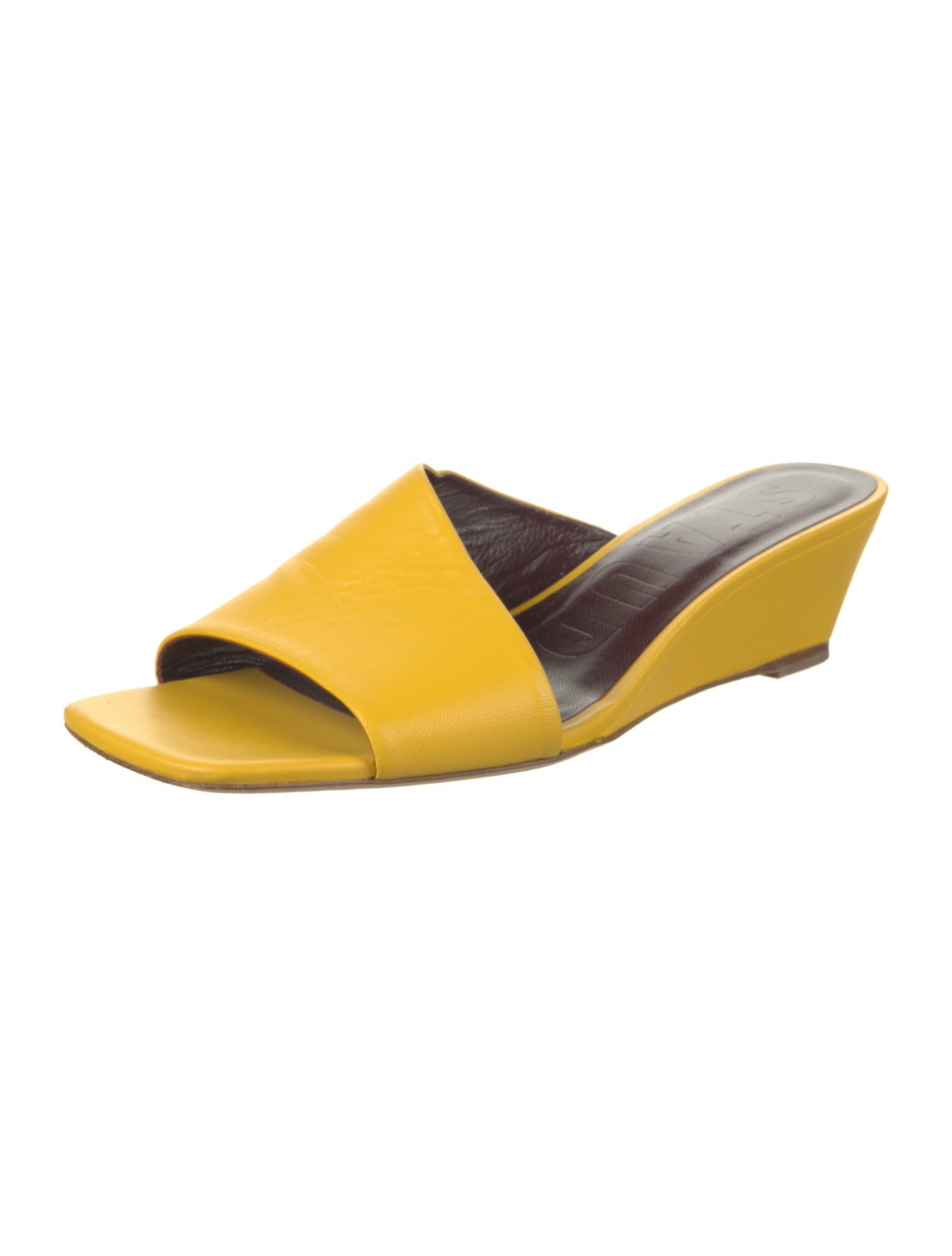 Staud Leather Colorblock Pattern Slides
