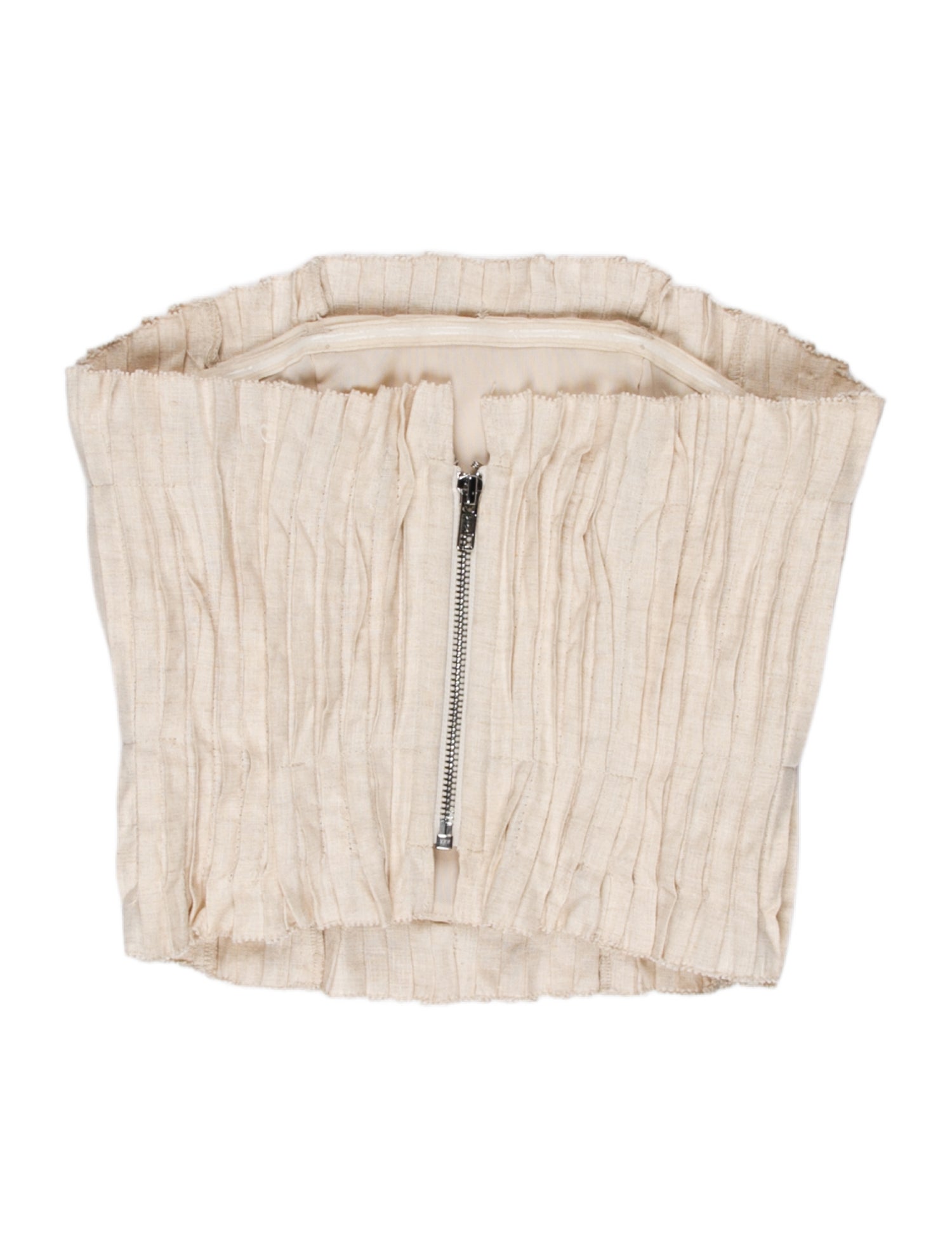 Staud Linen Strapless Crop Top