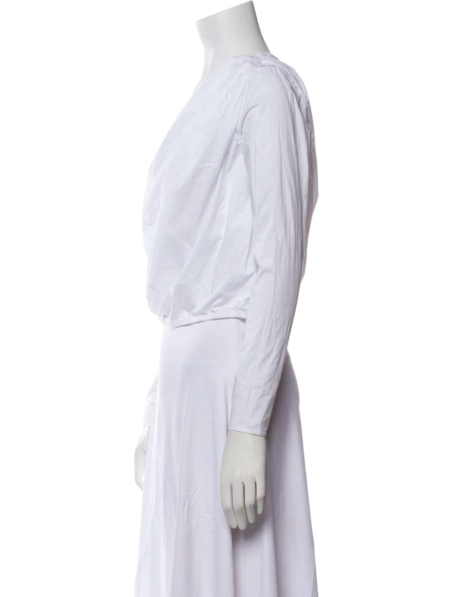 Staud One-Shoulder Long Sleeve Crop Top