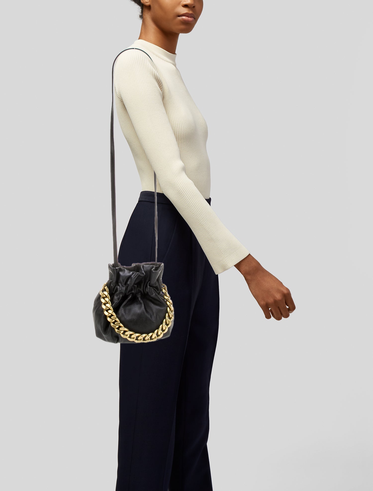 Staud Leather Top Handle Bag