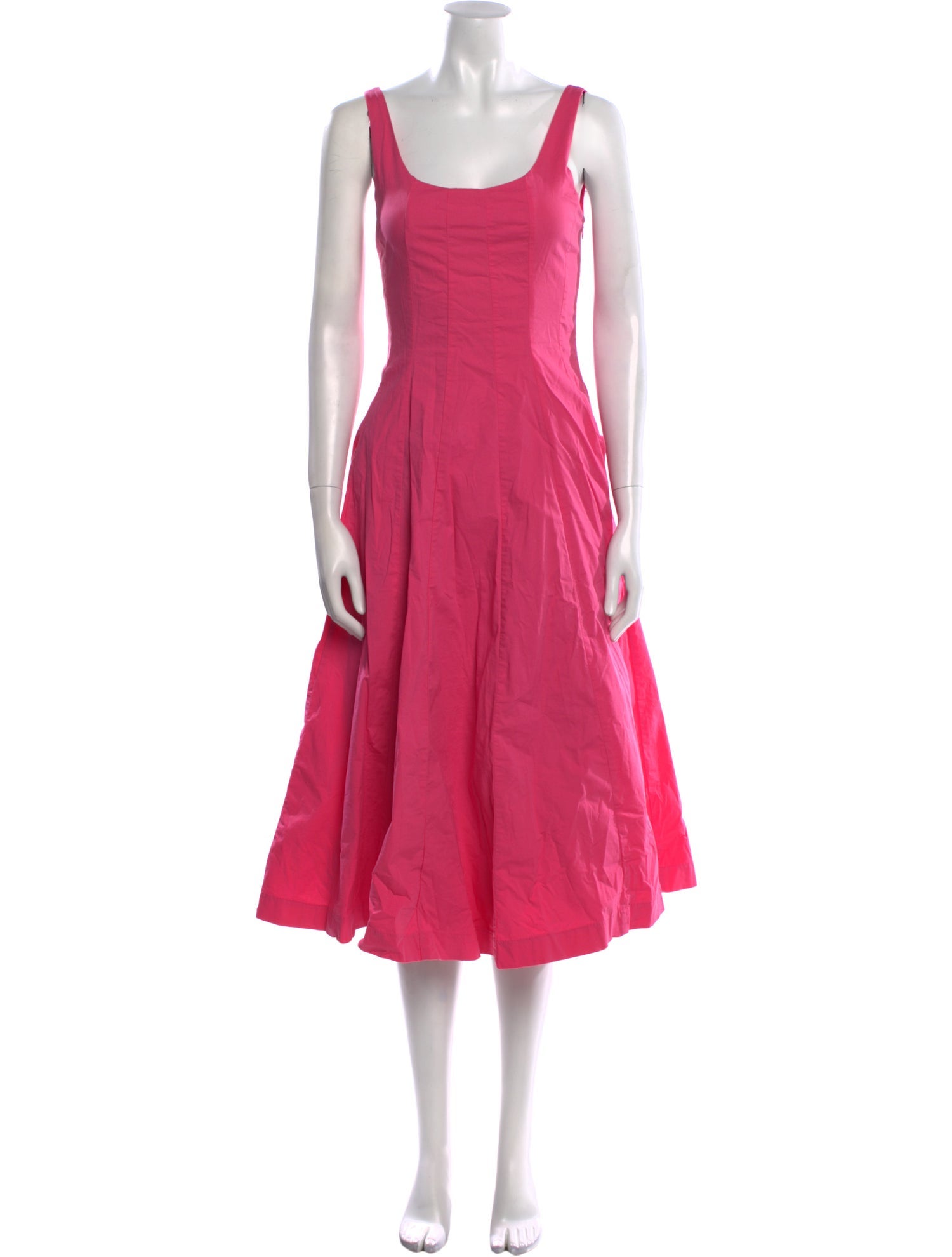 Staud Square Neckline Midi Length Dress