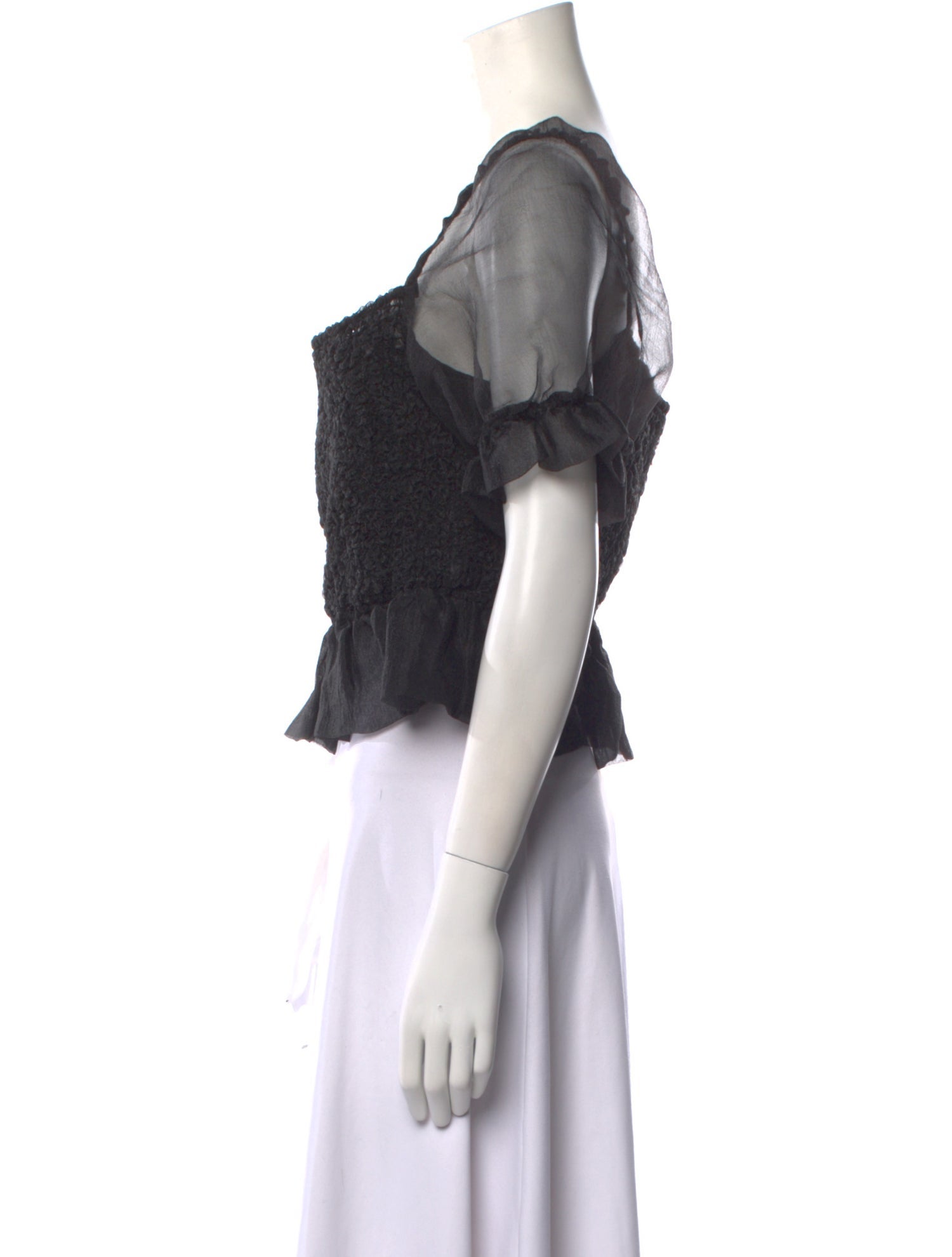 Staud Square Neckline Short Sleeve Crop Top w/ Tags