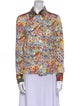 Staud Floral Print Long Sleeve Button-Up Top