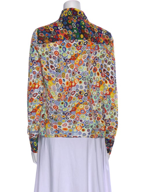 Staud Floral Print Long Sleeve Button-Up Top