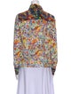 Staud Floral Print Long Sleeve Button-Up Top