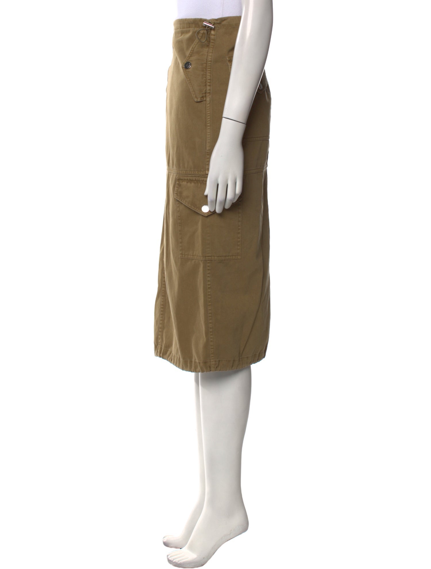 Staud Raw-Edge Trim Midi Length Skirt