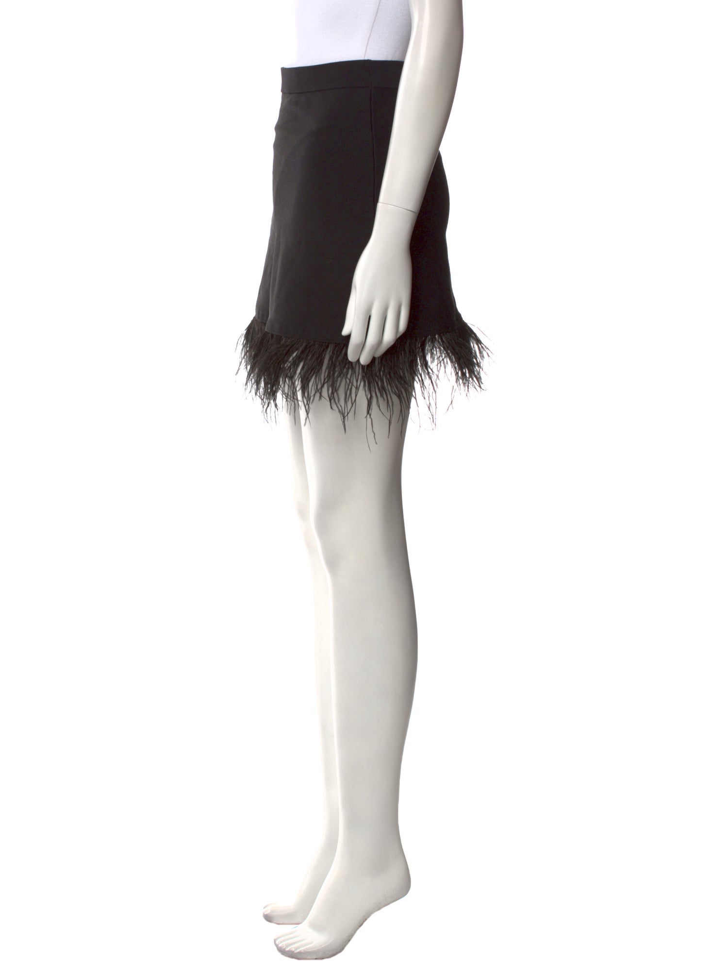 Staud Feather Trim Mini Skirt