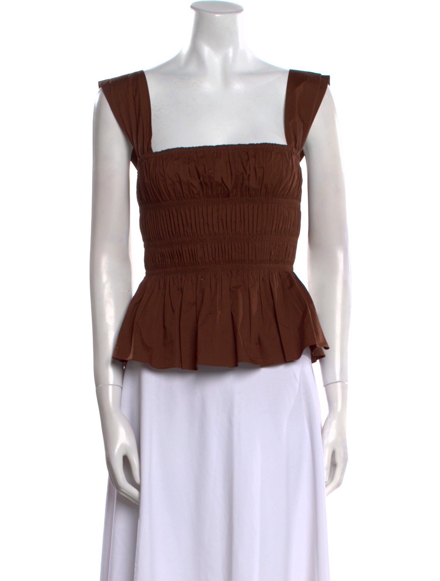 Staud Square Neckline Sleeveless Crop Top