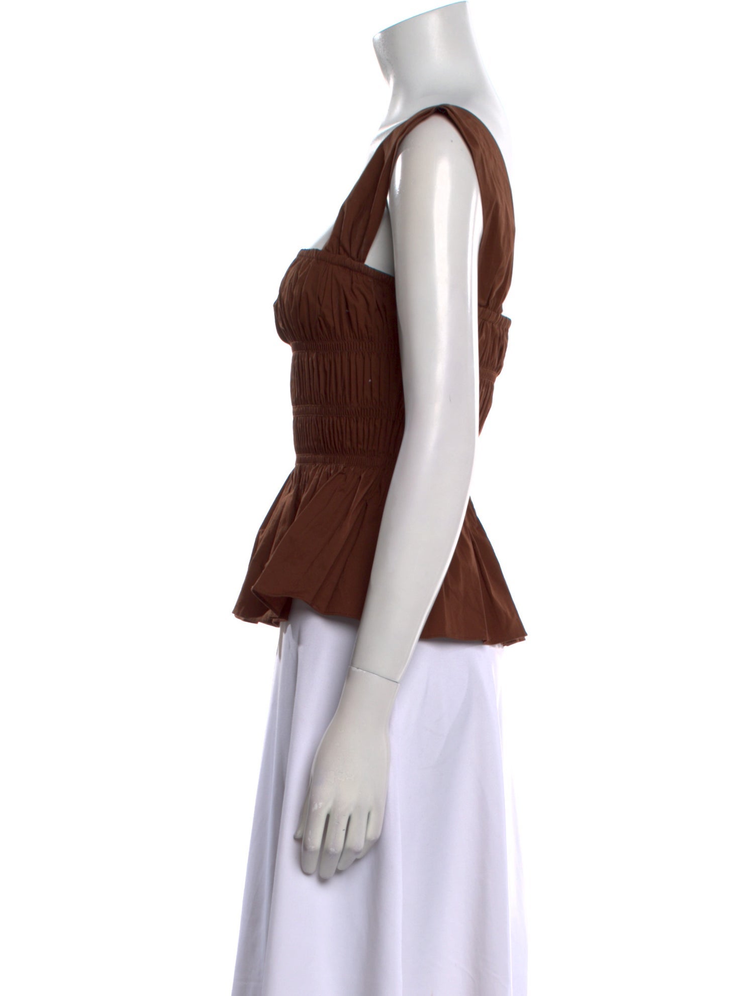 Staud Square Neckline Sleeveless Crop Top